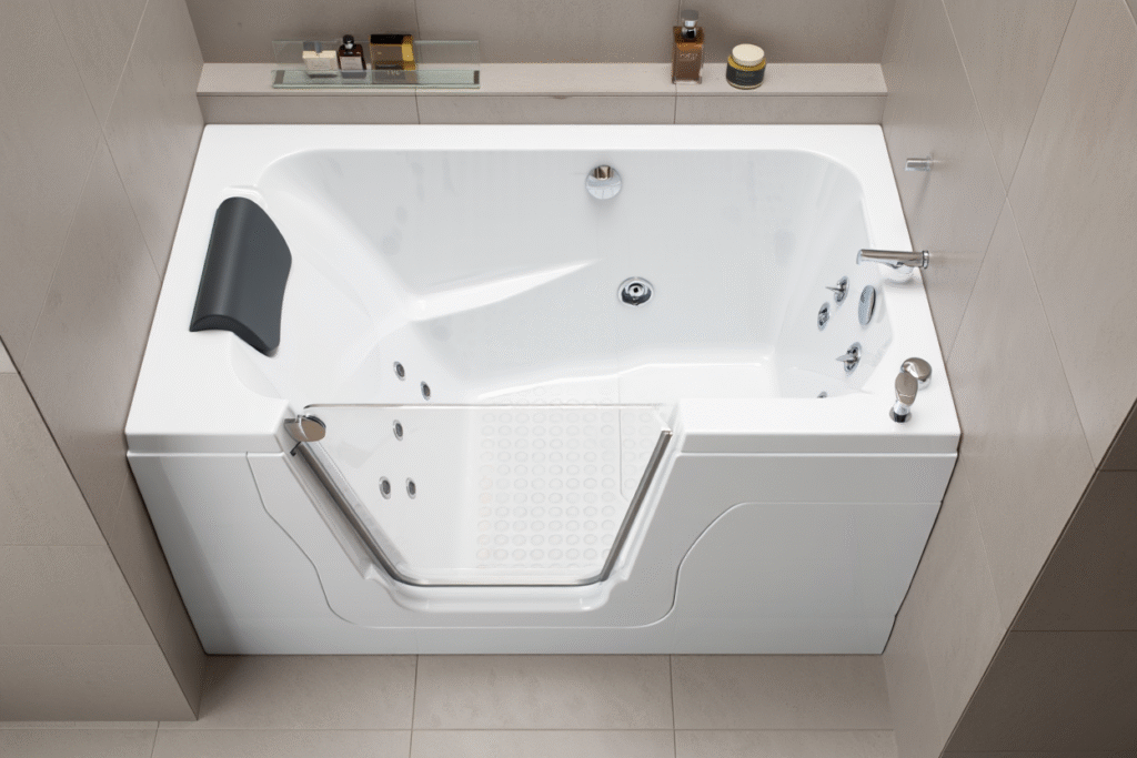 baignoire à porte securisé