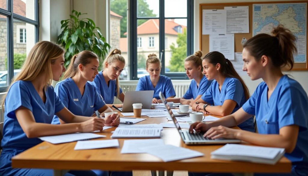 à pamiers, les infirmiers discutent des enjeux majeurs des municipales 2026, notamment le centre-ville, le stationnement, la sécurité et la fiscalité.